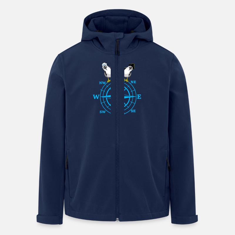 maritime compass seagulls seagull - Men’s Recycled Softshell Jacket by Stanley/Stella - navy
