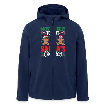 Le plus susceptible de manger des biscuits de Noël du Père Noël Naugh - Veste softshell homme en polyester recyclé Stanley/Stella - marine - Devant - AI Model Male 185 light (185cm)