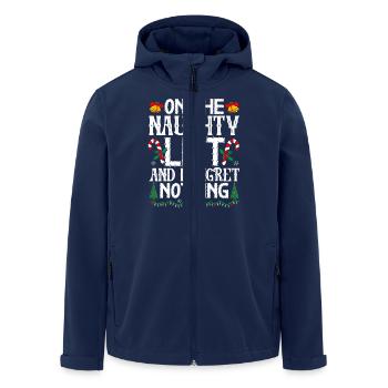 On The Naughty List And I Regret Nothing Christmas - Men’s Recycled Softshell Jacket by Stanley/Stella - navy - Front - AI Model Male 185 light (185cm)