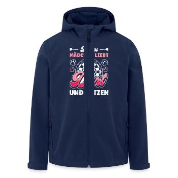Dartspielerin DIESES MÄDCHEN LIEBT DART UND KATZEN - Recycelte Männer Softshell-Jacke von Stanley/Stella - Navy - Vorne - AI Model Male 185 light (185cm)