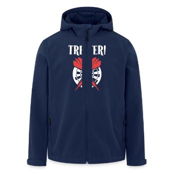 Dart Spieler TREFFER! Lustiges Dart Spielen - Recycelte Männer Softshell-Jacke von Stanley/Stella - Navy - Vorne - AI Model Male 185 light (185cm)
