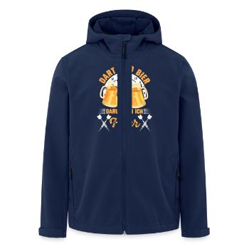 DARTS UND BIER DRUM BIN ICH HIER Lustiges - Recycelte Männer Softshell-Jacke von Stanley/Stella - Navy - Vorne - AI Model Male 185 light (185cm)