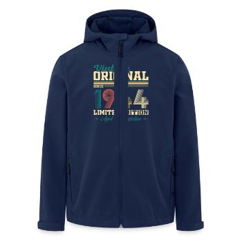 1944 Vintage Retro Birthday Gift - Men’s Recycled Softshell Jacket by Stanley/Stella - navy - Front - AI Model Male 185 light (185cm)