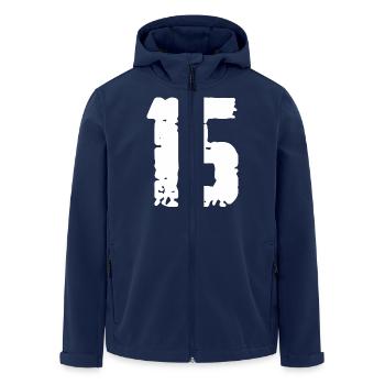 15 Zahl Vintage - Recycelte Männer Softshell-Jacke von Stanley/Stella - Navy - Vorne - AI Model Male 185 light (185cm)