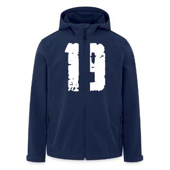 19 Nombre Vintage - Veste softshell homme en polyester recyclé Stanley/Stella - marine - Devant - AI Model Male 185 light (185cm)
