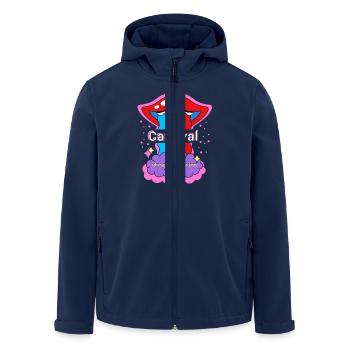 Carnival Rainbow Colors - Men’s Recycled Softshell Jacket by Stanley/Stella - navy - Front - AI Model Male 185 light (185cm)