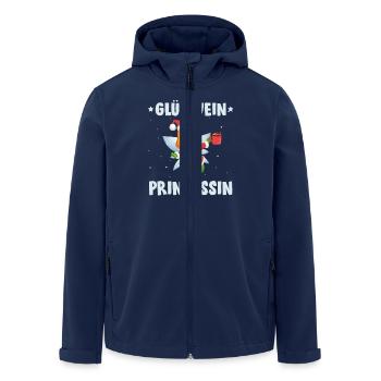 GLÜHWEIN PRINZESSIN Lustiges Weihnachtsmarkt - Recycelte Männer Softshell-Jacke von Stanley/Stella - Navy - Vorne - AI Model Male 185 light (185cm)