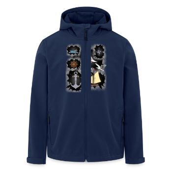 marin marin mouette ancre bateau ahoy - Veste softshell homme en polyester recyclé Stanley/Stella - marine - Devant - AI Model Male 185 light (185cm)