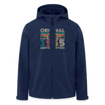 Original 1955 Vintage Retro Anniversary Gift - Men’s Recycled Softshell Jacket by Stanley/Stella - navy - Front - AI Model Male 185 light (185cm)