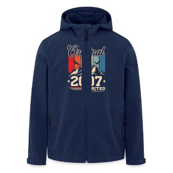 Original 2007 Rétro Vintage Anniversaire 18 Ans - Veste softshell homme en polyester recyclé Stanley/Stella - marine - Devant - AI Model Male 185 light (185cm)