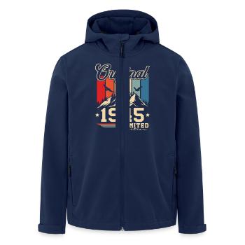 Original 1945 Retro Vintage Anniversary 80 Years - Men’s Recycled Softshell Jacket by Stanley/Stella - navy - Front - AI Model Male 185 light (185cm)