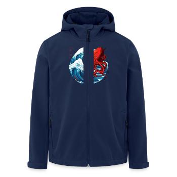 Oktopus Japanische Kunst Octopus Japanese Art - Men’s Recycled Softshell Jacket by Stanley/Stella - navy - Front - AI Model Male 185 light (185cm)