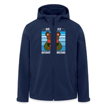 Glühwein DIE LAGE IST BESORGNISERREGEND Lustiges - Recycelte Männer Softshell-Jacke von Stanley/Stella - Navy - Vorne - AI Model Male 185 light (185cm)