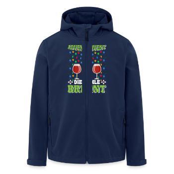 ADVENT ADVENT DIE KEHLE BRENNT Lustiges Glühwein - Recycelte Männer Softshell-Jacke von Stanley/Stella - Navy - Vorne - AI Model Male 185 light (185cm)