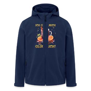 Weihnachtsmarkt GLÜH MICH GLÜCKLICH Lustiges - Recycelte Männer Softshell-Jacke von Stanley/Stella - Navy - Vorne - AI Model Male 185 light (185cm)