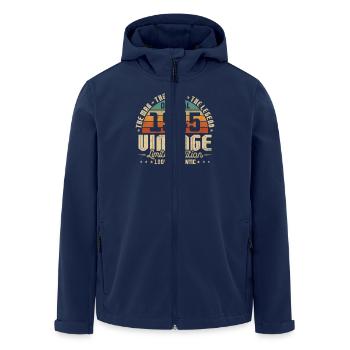 Vintage 1945 Vintage Cadeau d’anniversaire Rétro - Veste softshell homme en polyester recyclé Stanley/Stella - marine - Devant - AI Model Male 185 light (185cm)