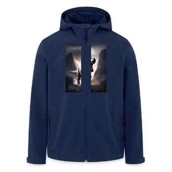 Fantastischer Tyrannosaurus Rex Dinosaurier - Recycelte Männer Softshell-Jacke von Stanley/Stella - Navy - Vorne - AI Model Male 185 light (185cm)