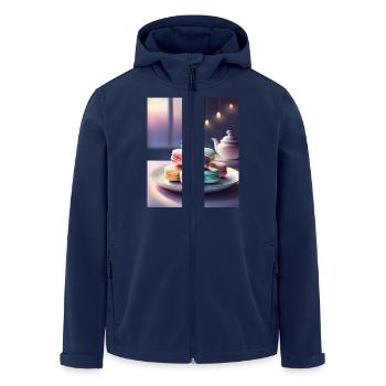 Ein Haufen französischer Macarons - Recycelte Männer Softshell-Jacke von Stanley/Stella - Navy - Vorne - AI Model Male 185 light (185cm)