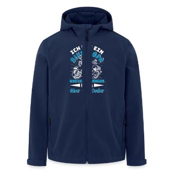 Opi BIN EIN BIKER OPA Lustiges Motorrad Fahrer - Recycelte Männer Softshell-Jacke von Stanley/Stella - Navy - Vorne - AI Model Male 185 light (185cm)