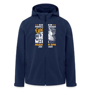 Opi BIN EIN MODELL EISENBAHN OPA COOLER Lustiges - Recycelte Männer Softshell-Jacke von Stanley/Stella - Navy - Vorne - AI Model Male 185 light (185cm)