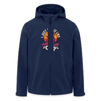I Just Really Like Flamingos, Ok? Cute Pink Bird - Men’s Recycled Softshell Jacket by Stanley/Stella - navy - Front - AI Model Male 185 light (185cm)