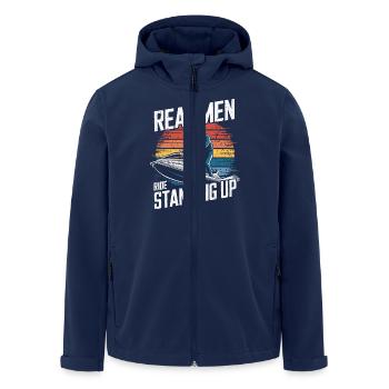 Adrenalin auf dem Wasser - Recycelte Männer Softshell-Jacke von Stanley/Stella - Navy - Vorne - AI Model Male 185 light (185cm)