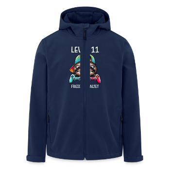 Level 11 Freigeschaltet Gamer Geburtstag Faultier - Recycelte Männer Softshell-Jacke von Stanley/Stella - Navy - Vorne - AI Model Male 185 light (185cm)