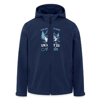 Das Leben Ist Zu Kurz Um Nicht Zu Angeln - Recycelte Männer Softshell-Jacke von Stanley/Stella - Navy - Vorne - AI Model Male 185 light (185cm)