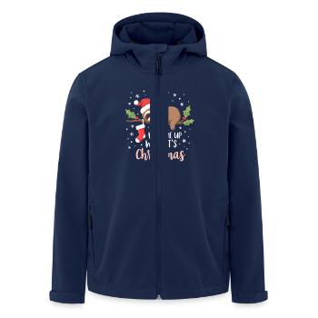 Wake me up when Christmas is sweet sloth - Men’s Recycled Softshell Jacket by Stanley/Stella - navy - Front - AI Model Male 185 light (185cm)