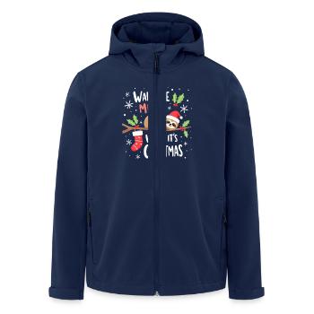 Süßes Faultier- Weck mich auf wenn Weihnachten ist - Recycelte Männer Softshell-Jacke von Stanley/Stella - Navy - Vorne - AI Model Male 185 light (185cm)