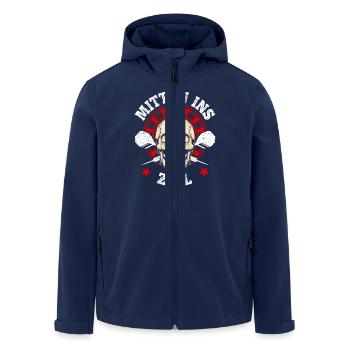 Dartspieler MITTEN INS ZIEL Lustiges - Recycelte Männer Softshell-Jacke von Stanley/Stella - Navy - Vorne - AI Model Male 185 light (185cm)