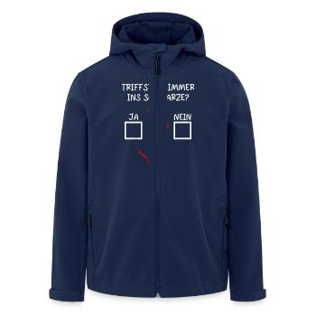Dartspieler TRIFFST DU IMMER INS SCHWARZE? - Recycelte Männer Softshell-Jacke von Stanley/Stella - Navy - Vorne - AI Model Male 185 light (185cm)