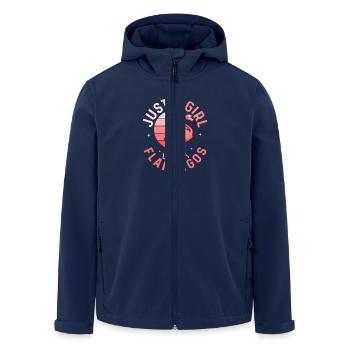 Just A Girl Who Loves Flamingos Pink Bird Cute - Men’s Recycled Softshell Jacket by Stanley/Stella - navy - Front - AI Model Male 185 light (185cm)