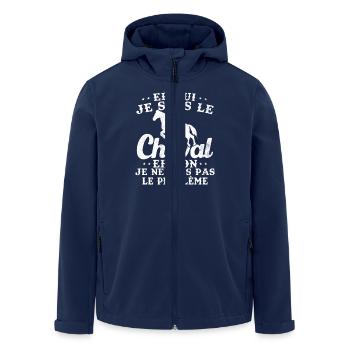 Je sens le cheval et non je ne vois le problème - Veste softshell homme en polyester recyclé Stanley/Stella - marine - Devant - AI Model Male 185 light (185cm)