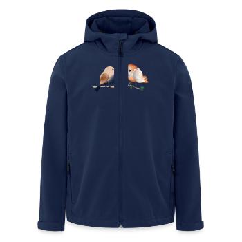 Niedliche Aquarellvögel Cute Watercolor Birds - Recycelte Männer Softshell-Jacke von Stanley/Stella - Navy - Vorne - AI Model Male 185 light (185cm)