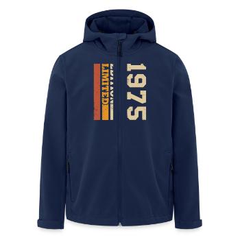 Original 1975 Vintage Retro Geburtstagsgeschenk - Recycelte Männer Softshell-Jacke von Stanley/Stella - Navy - Vorne - AI Model Male 185 light (185cm)