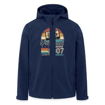 Original since 2007 Vintage Gift Birthday - Men’s Recycled Softshell Jacket by Stanley/Stella - navy - Front - AI Model Male 185 light (185cm)