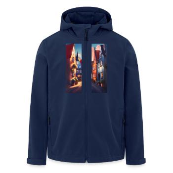 Une promenade dans une ville du Danemark - Veste softshell homme en polyester recyclé Stanley/Stella - marine - Devant - AI Model Male 185 light (185cm)