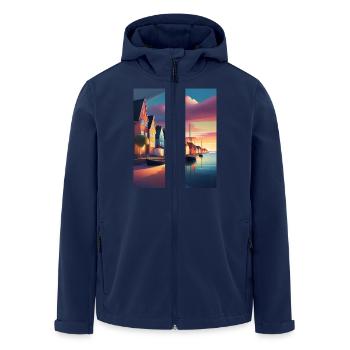 Denmark town harbour - Men’s Recycled Softshell Jacket by Stanley/Stella - navy - Front - AI Model Male 185 light (185cm)