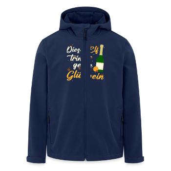 Glühweinstand DIESER ELF TRINKT GERNE GLÜHWEIN - Recycelte Männer Softshell-Jacke von Stanley/Stella - Navy - Vorne - AI Model Male 185 light (185cm)