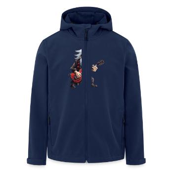 Weihnachtsmann Gitarre Santa - Recycelte Männer Softshell-Jacke von Stanley/Stella - Navy - Vorne - AI Model Male 185 light (185cm)