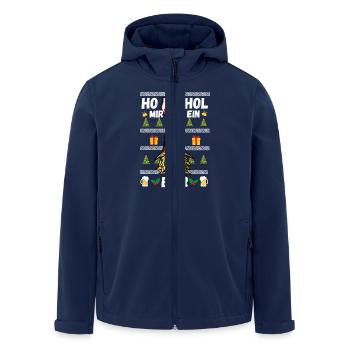 Bier Wichtel Weihnachten Weihnachtsfeier Hohoho - Recycelte Männer Softshell-Jacke von Stanley/Stella - Navy - Vorne - AI Model Male 185 light (185cm)