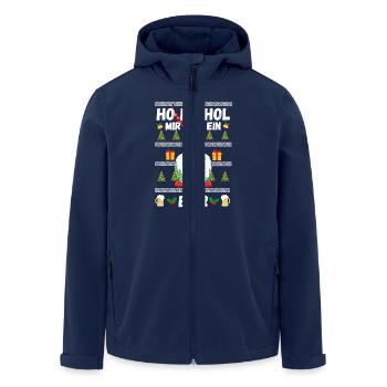 Christmas Gnome Beer Alcohol Gift Funny - Men’s Recycled Softshell Jacket by Stanley/Stella - navy - Front - AI Model Male 185 light (185cm)