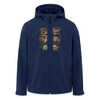 Legende, Rente, Ruhestand, Motorrad, 2025 - Recycelte Männer Softshell-Jacke von Stanley/Stella - Navy - Vorne - AI Model Male 185 light (185cm)