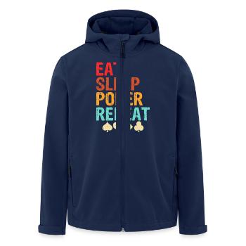 Poker Card Game Gambling Funny Poker Gambler - Men’s Recycled Softshell Jacket by Stanley/Stella - navy - Front - AI Model Male 185 light (185cm)