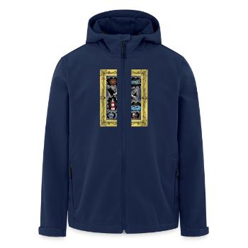 Maritim, Marin, Marin, Ahoy - Veste softshell homme en polyester recyclé Stanley/Stella - marine - Devant - AI Model Male 185 light (185cm)