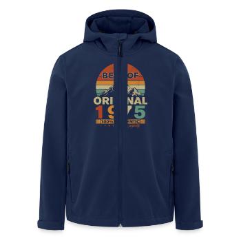 Original 1975 50th Anniversary Vintage Gift - Men’s Recycled Softshell Jacket by Stanley/Stella - navy - Front - AI Model Male 185 light (185cm)