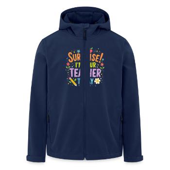 TEACHER - Men’s Recycled Softshell Jacket by Stanley/Stella - navy - Front - AI Model Male 185 light (185cm)