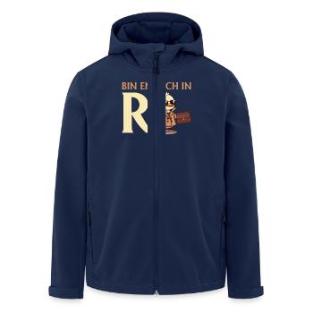 Ruhestand BIN ENDLICH IN R ENTE Lustiges Rentner - Recycelte Männer Softshell-Jacke von Stanley/Stella - Navy - Vorne - AI Model Male 185 light (185cm)