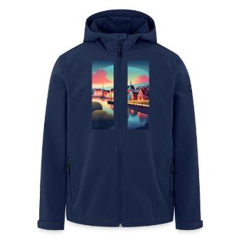 Eine Stadt in Dänemark - Recycelte Männer Softshell-Jacke von Stanley/Stella - Navy - Vorne - AI Model Male 185 light (185cm)